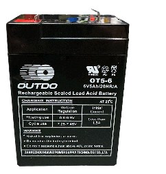 АКБ 6V 4.5А AGM (70x45x100) OUTDO VDK-2