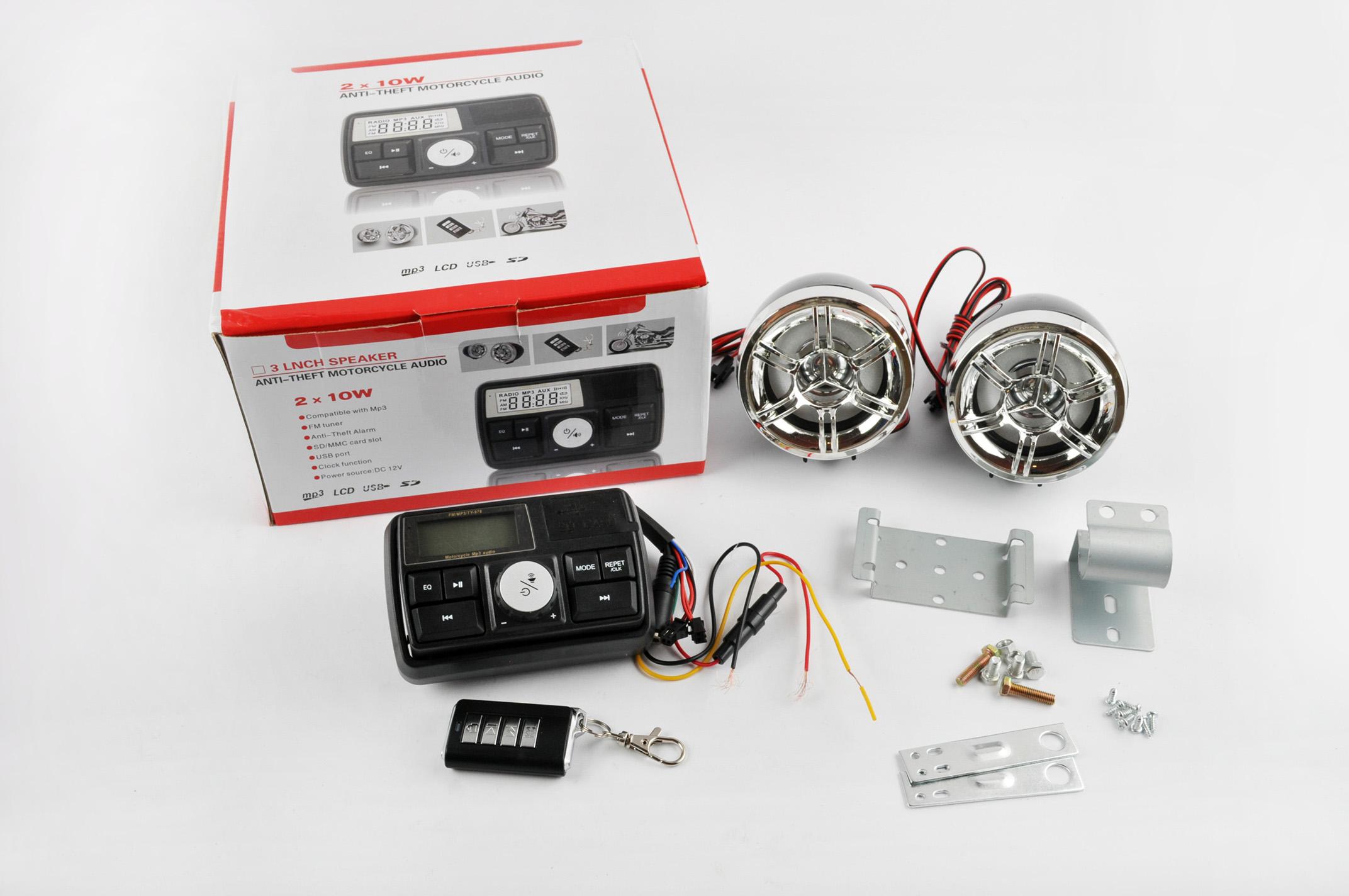 Аудиосистема (3, черные, сигнализация, МР3/FM/USB/SD, ПДУ, ЖК дисплей) MANLE (Уценка1)