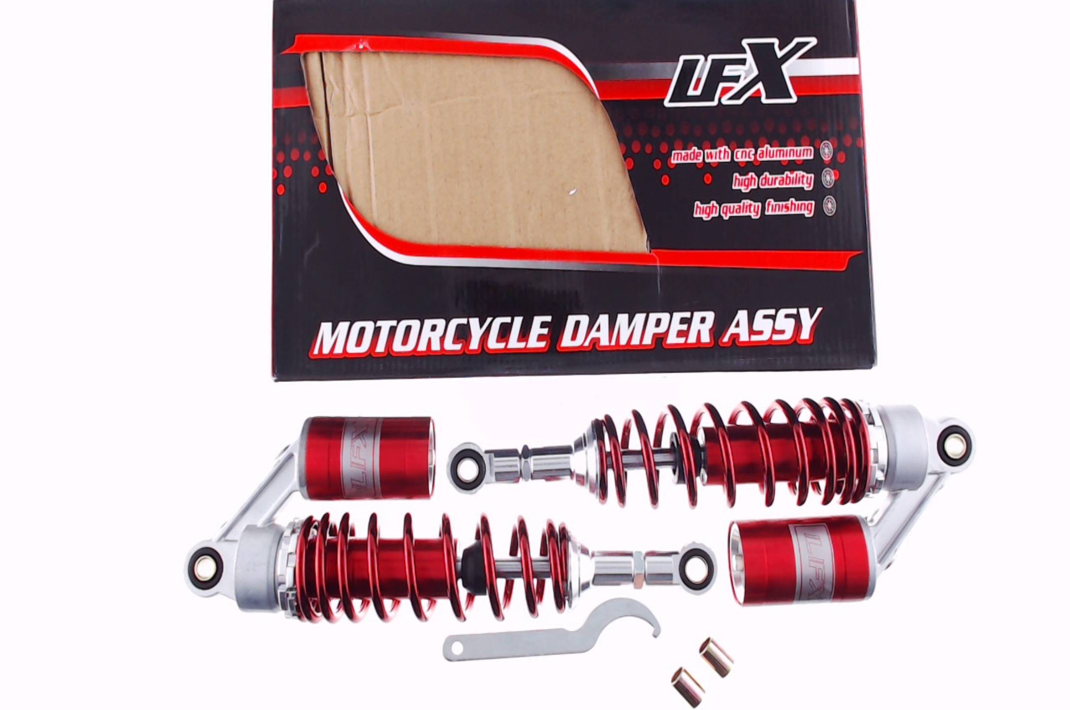 Амортизаторы (пара) Delta 330mm, газомасляные (темно- красные) KOMATCU (mod.A)