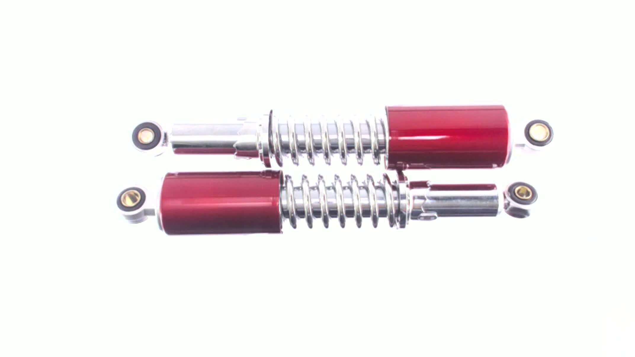 Амортизаторы (пара) Delta 340mm, регулируемые (хром, длинный красный стакан) KOMATCU (mod.A)