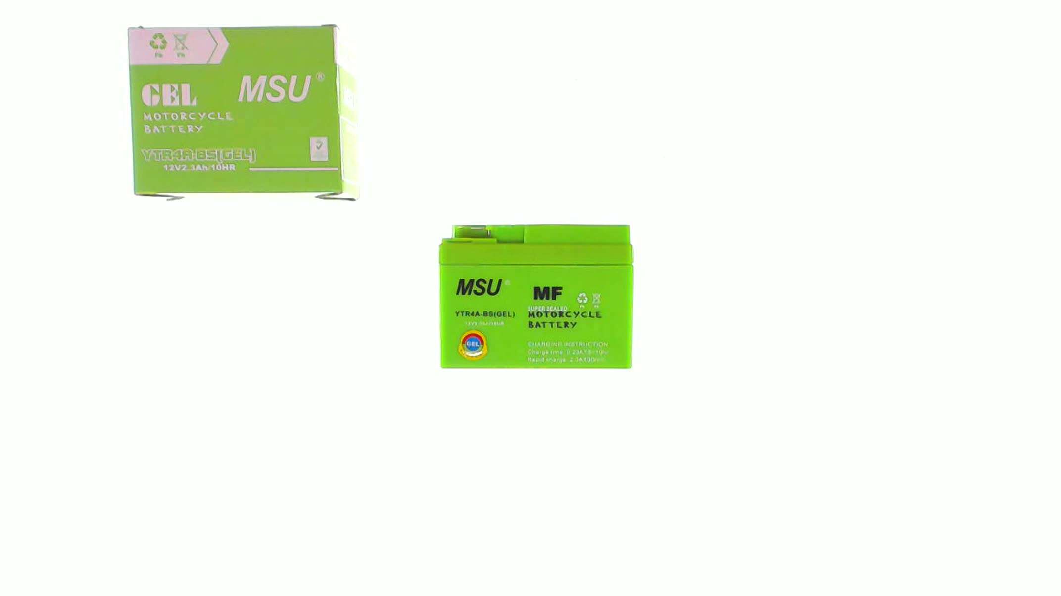 АКБ 12V 2,3А гелевый, Honda (115x49x86, ``таблетка``, зеленый) MSU (#MSU)