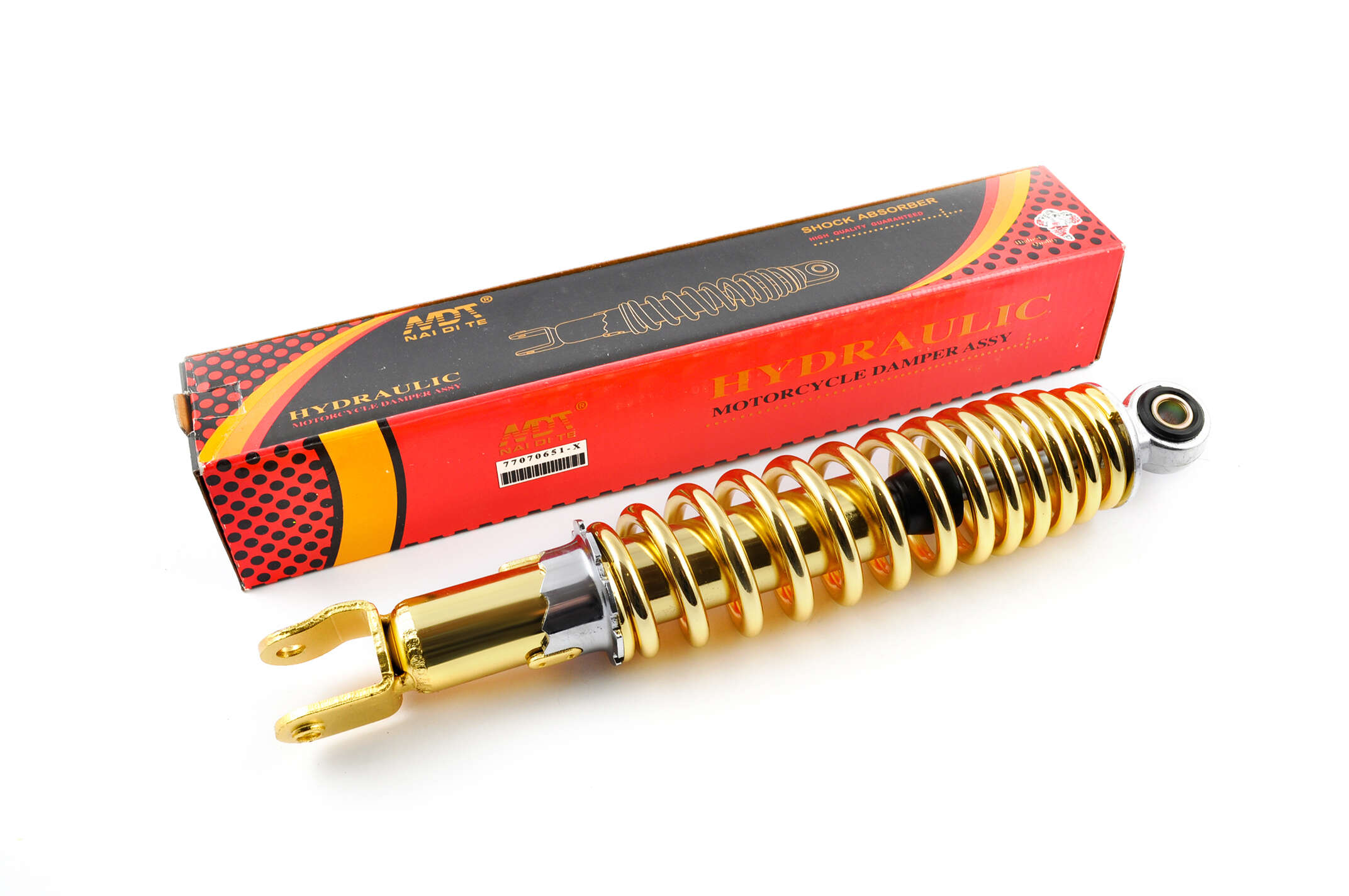 Амортизатор GY6, DIO ZX, LEAD 310mm, регулируемый (золотистый) NDT