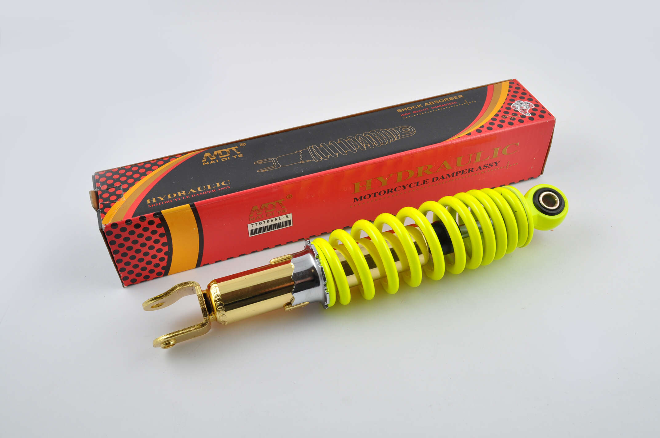 Амортизатор GY6, DIO, LEAD 280mm, регулируемый (лимонный) NDT
