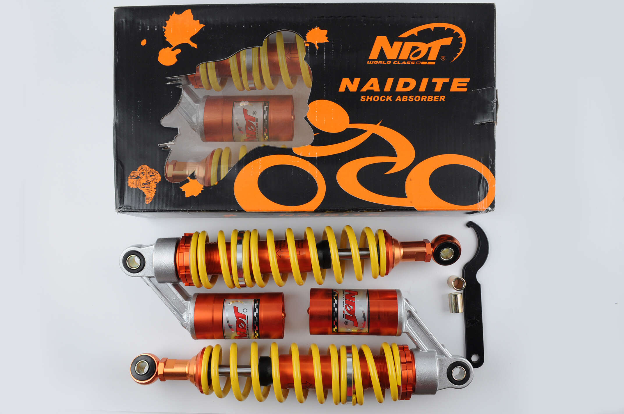 Амортизаторы (пара) Delta 330mm, газомасляные (оранжевые) NDT
