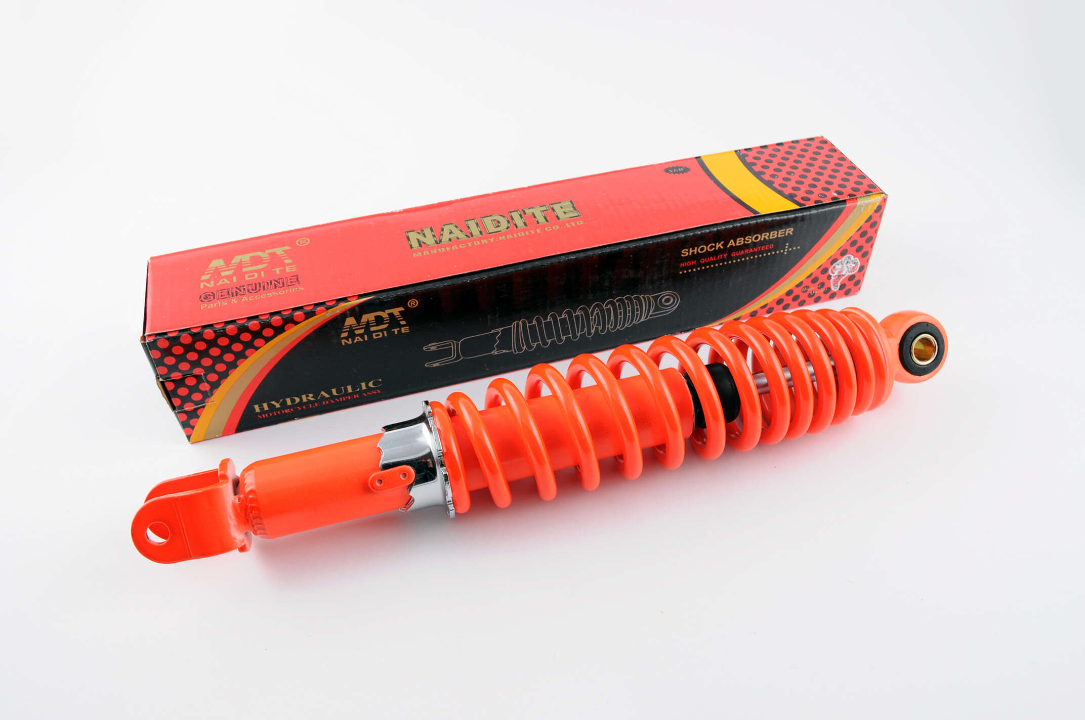 Амортизатор GY6, DIO ZX, LEAD 320mm, регулируемый (оранжевый) NDT