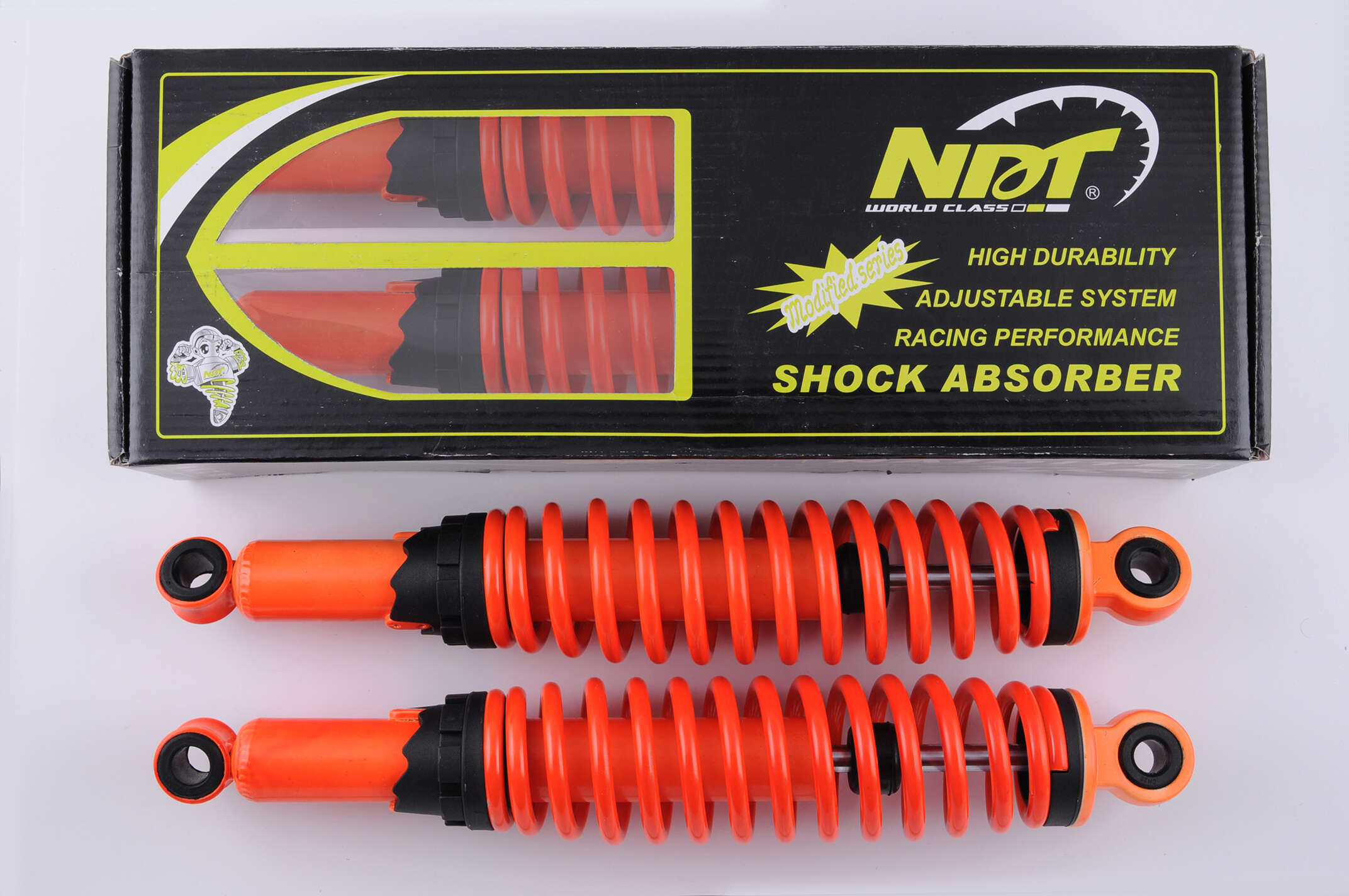 Амортизаторы (пара) Delta 340mm, регулируемые (оранжевые) NDT