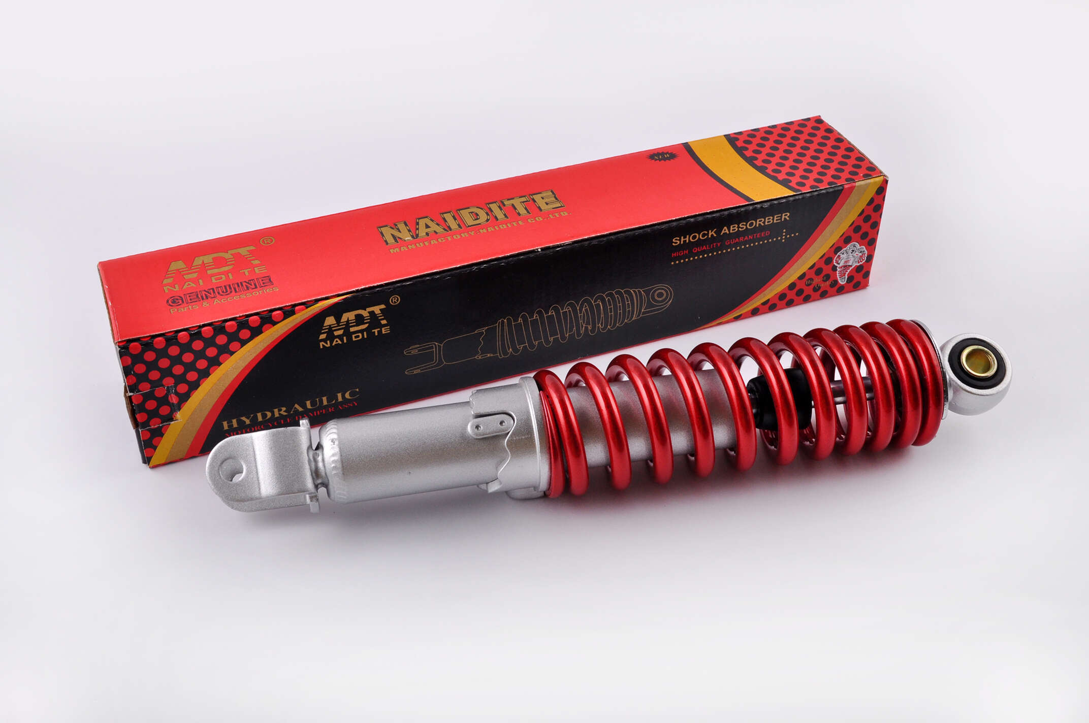 Амортизатор GY6, DIO, LEAD 290mm, регулируемый (красный металлик) NDT