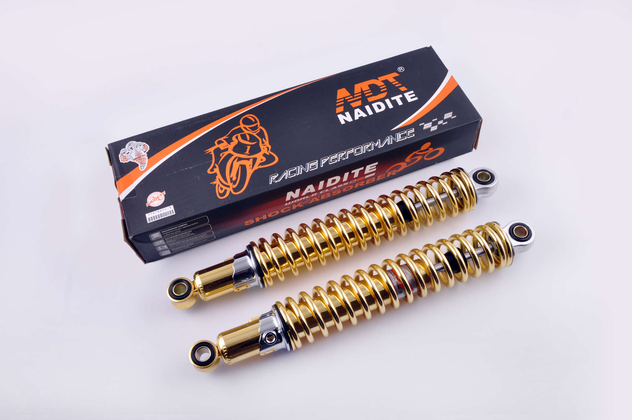 Амортизаторы (пара) МИНСК 345mm, регулируемые (золотистые) NDT