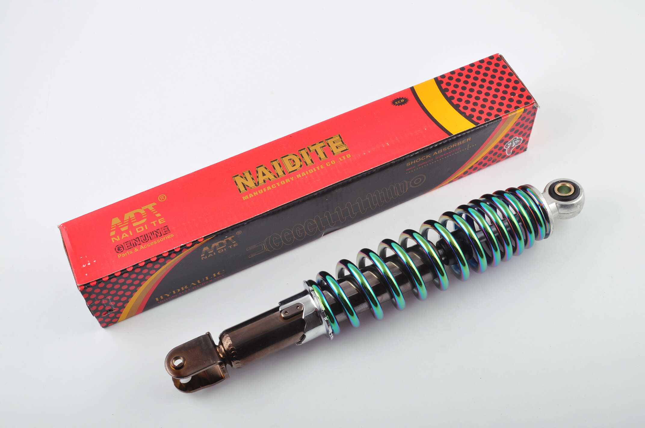 Амортизатор GY6, DIO ZX, LEAD 320mm, регулируемый (дымчатый, пружина плазма) NDT