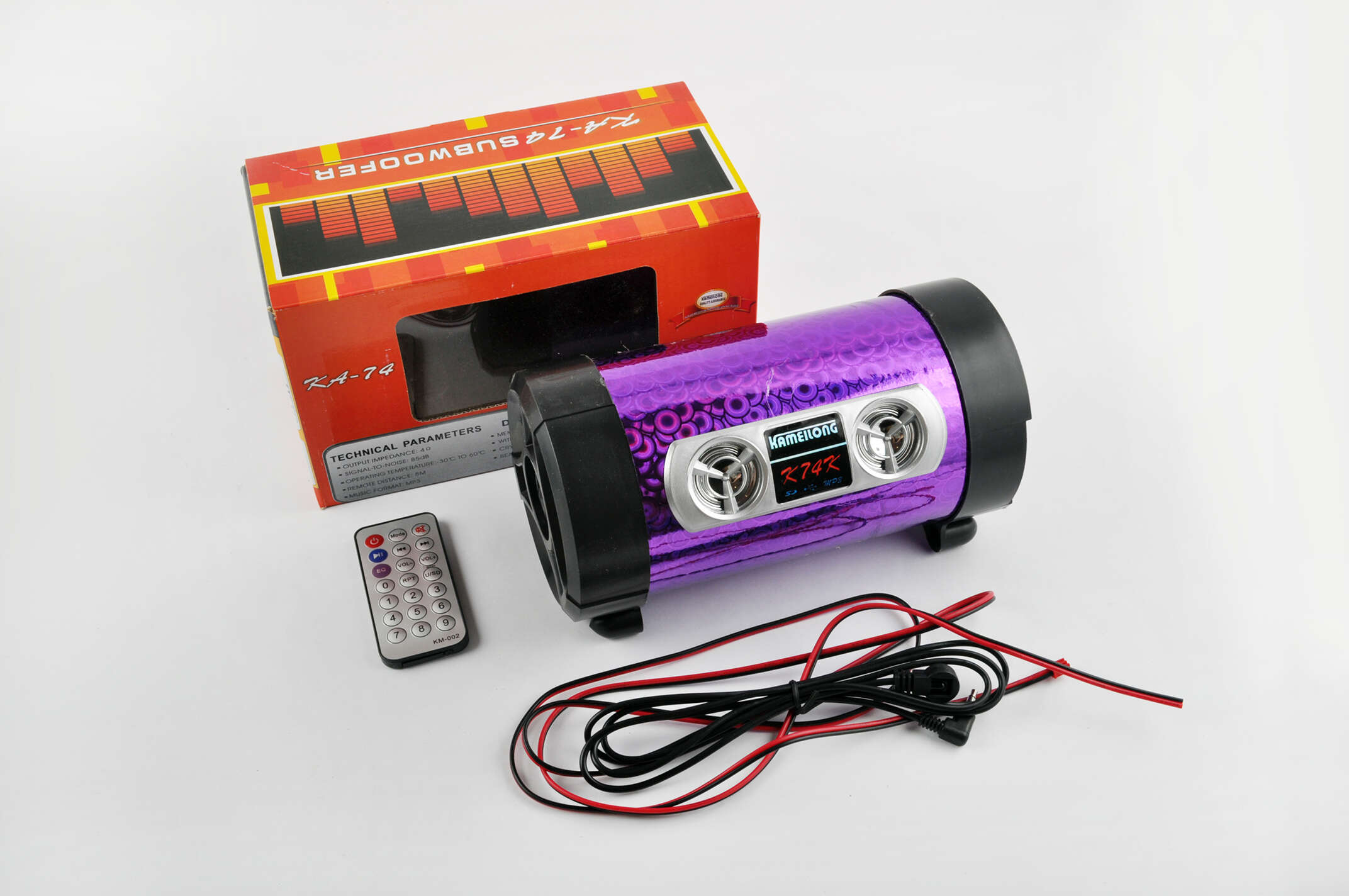 Сабвуфер KAMEILONG mod:KA-74 (4, хамелеон фиолетовый, USB/MicroSD/AUX, ПДУ)