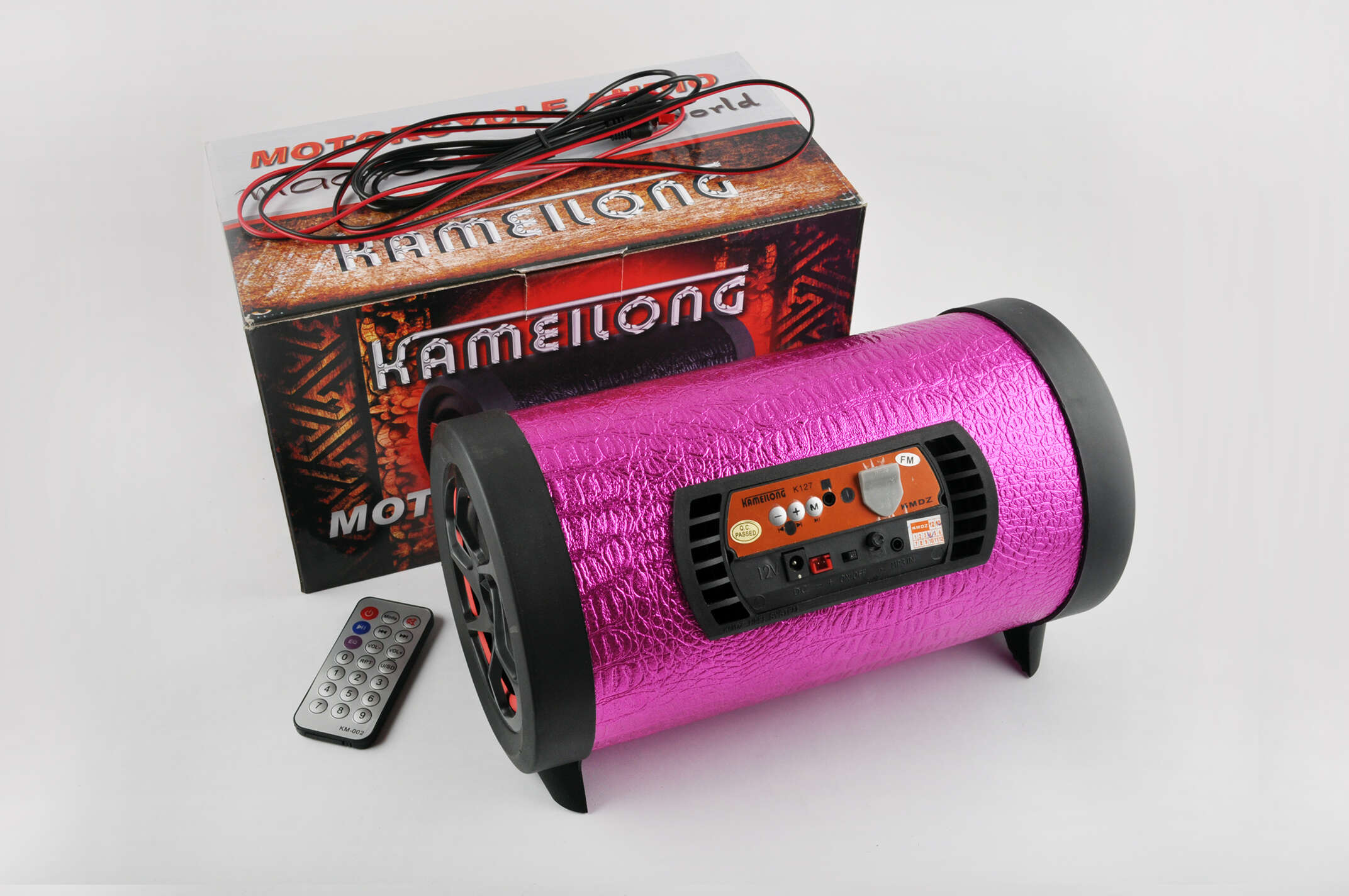 Сабвуфер KAMEILONG mod:KA-75-SS (5x2, розовая змея, MP3/MicroSD/USB/AUX, ПДУ)