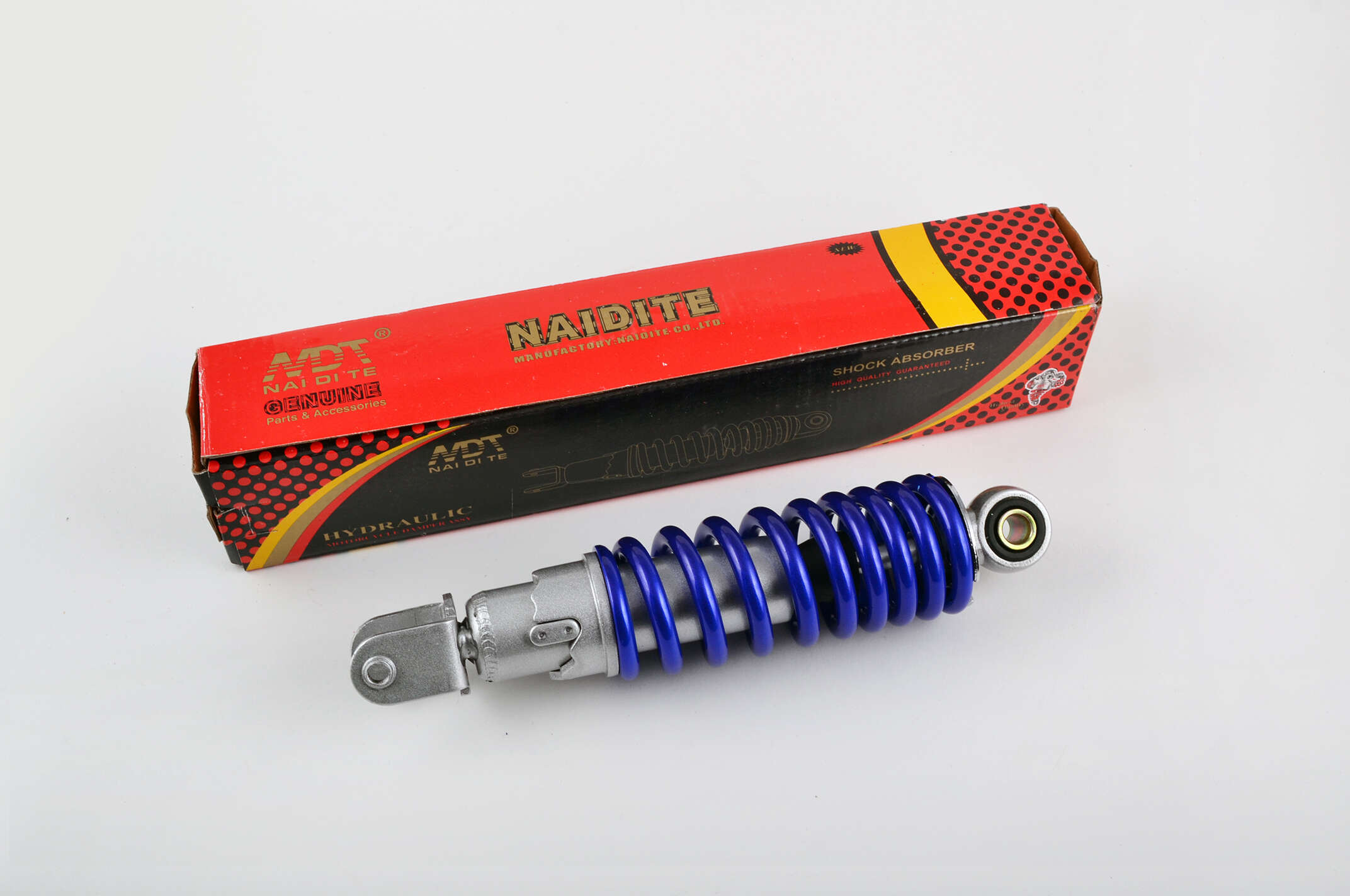 Амортизатор GY6, DIO, LEAD 290mm, регулируемый (синий металлик) NDT
