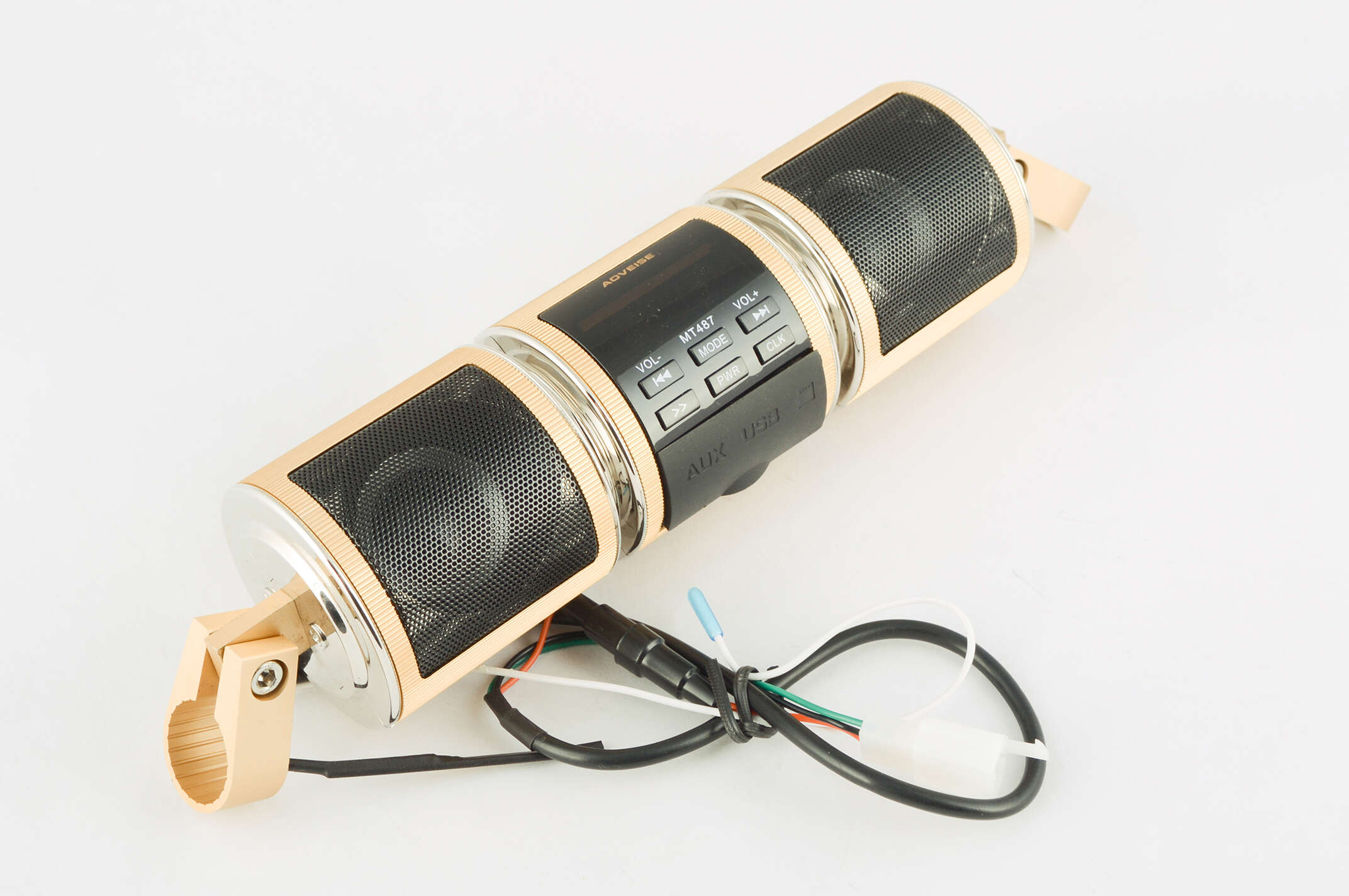 Аудиосистема на руль (2, 2*5W желтые, сигнализация, МР3/USB/SD) mod:MT487 NEO