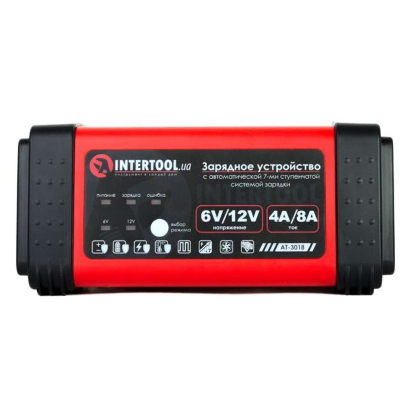 Зарядное устройство 6/12В, 4/8A, 230В, LED-индикация INTERTOOL