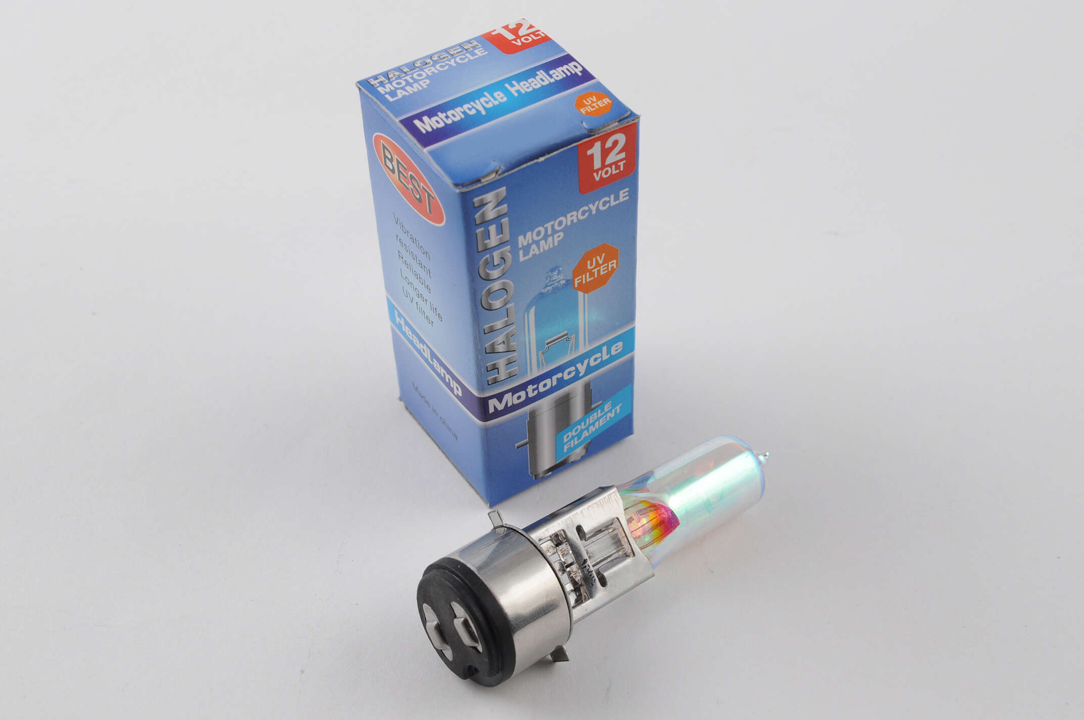 Лампа BA20D (2 уса) 12V 50W/50W (хамелеон розовый) BEST (mod:A)
