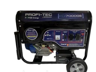 Бензогенератор PROFI-TEC PE-7000GE, 6,5-7,0 кВт, електростартер, колёса ручки SVET