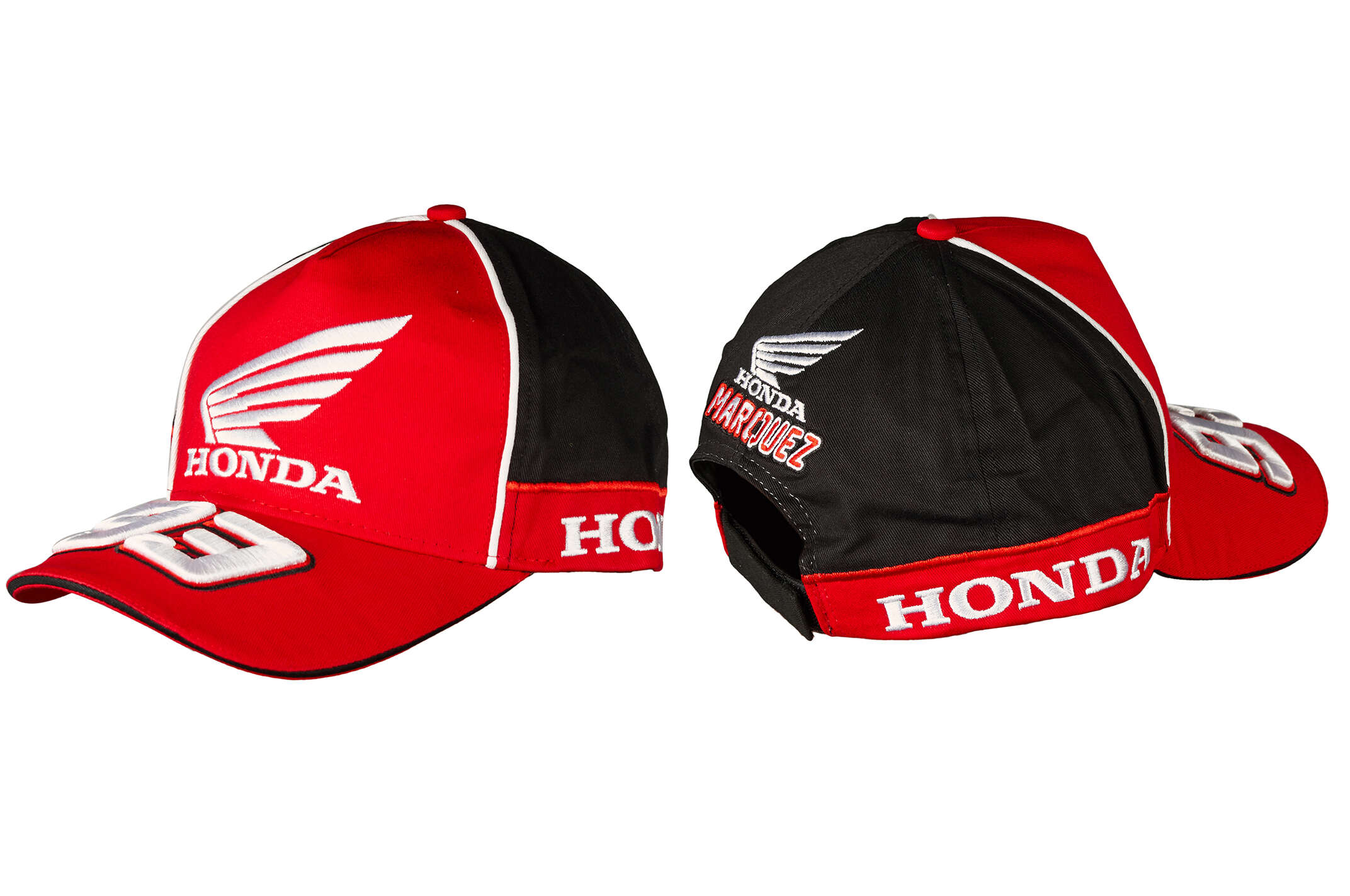 Бейсболка HONDA AND MARC MARQUEZ (красно-черная, 100% хлопок)