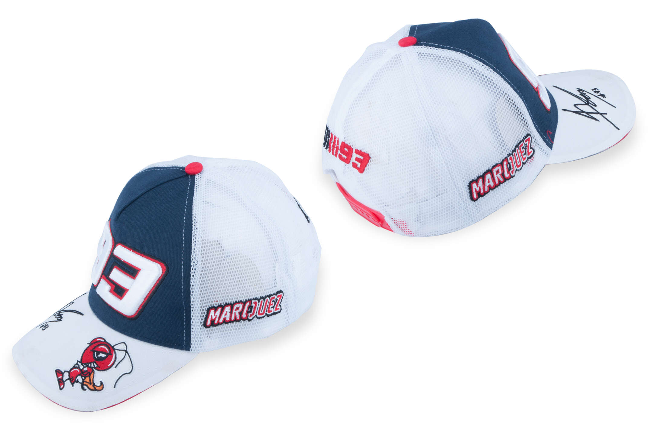 Бейсболка 93 MARC MARQUEZ (бело-синяя, сетка)