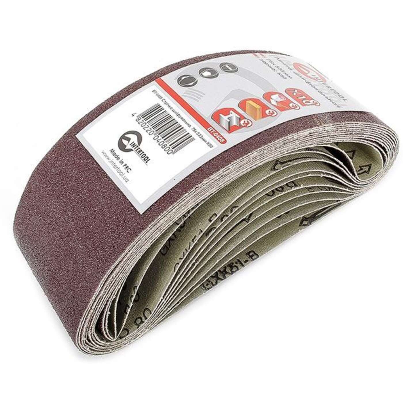 Шлифовальная лента 75 x 533мм, зерно 80 уп.10шт.