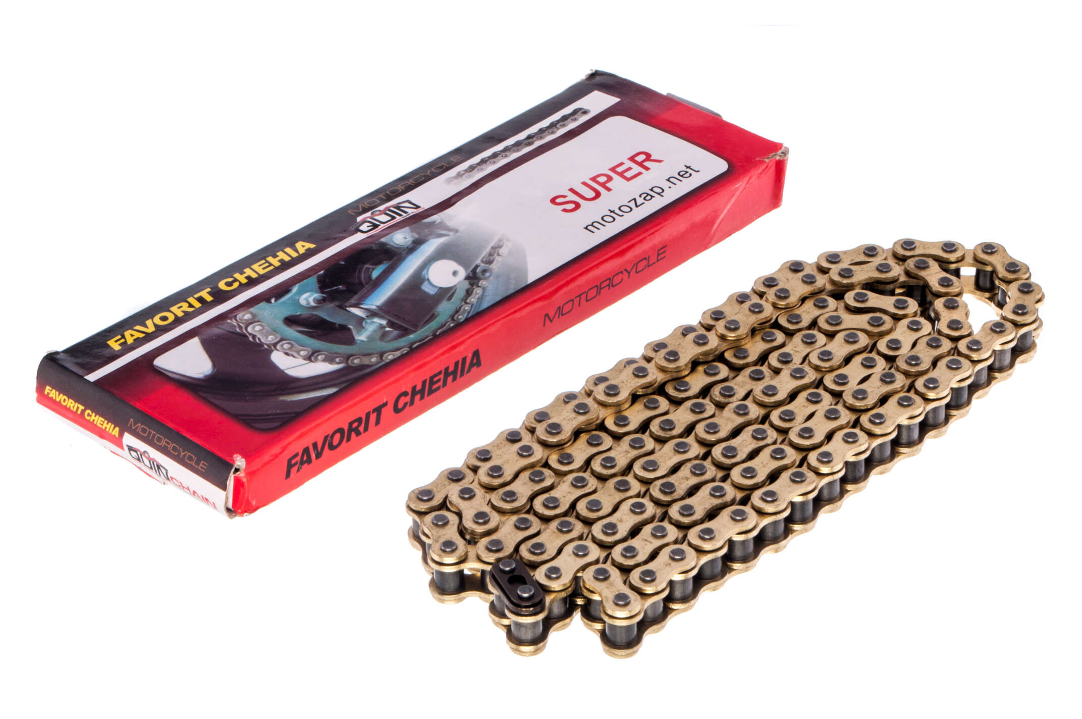 Цепь трансмиссии 428-128H Zongshen ZS125/150GY, ЯВА, ИЖ, МУРАВЕЙ (желтая) ZV