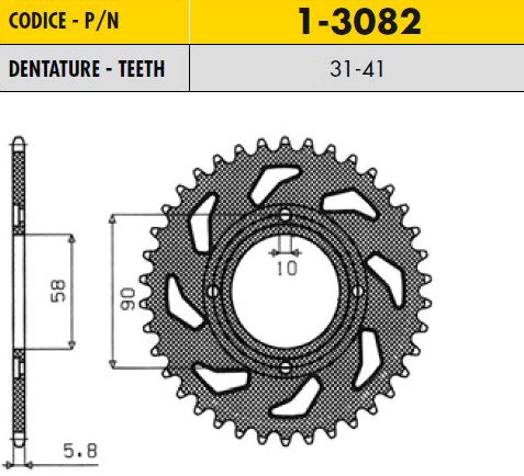 Звезда трансмиссии (задняя) GEON Daytona, GEON Nac Nac, HONDA CA / CMX/Rebel 520-31T SUNSTAR #SS 1-3082-31