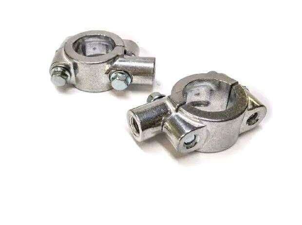Крепление на руль для зеркал (пара) (22mm, под 10 болт) хром DVK