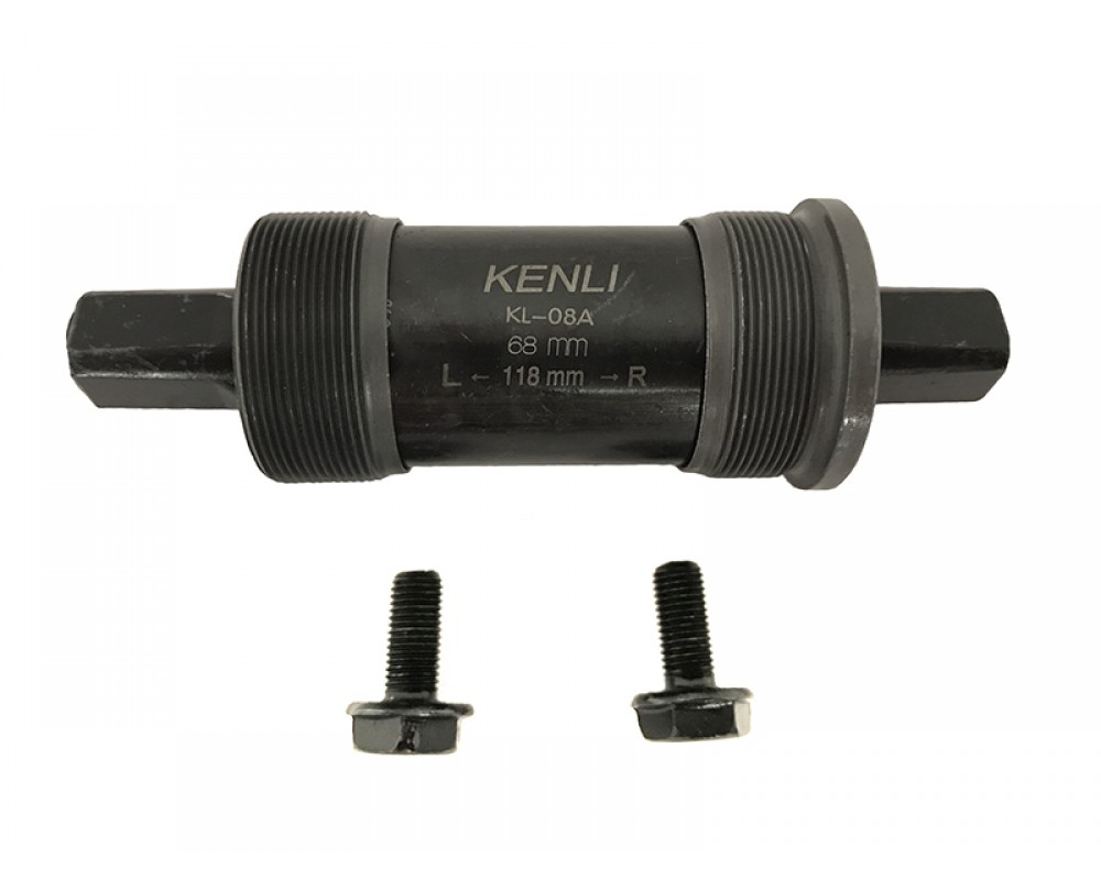 Каретка велосипедная неразборная (квадрат) (L-118mm) Kenli KL-08A KL