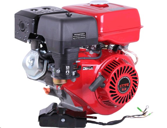 Двигатель м/б 177FE (9Hp) (полный комплект) (вал Ø 25мм, под шпонку) с електростартером AMG