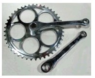Звезда велосипедная (передняя) 46T (+2 шатуна L-170mm, клин, хром) VERE-2