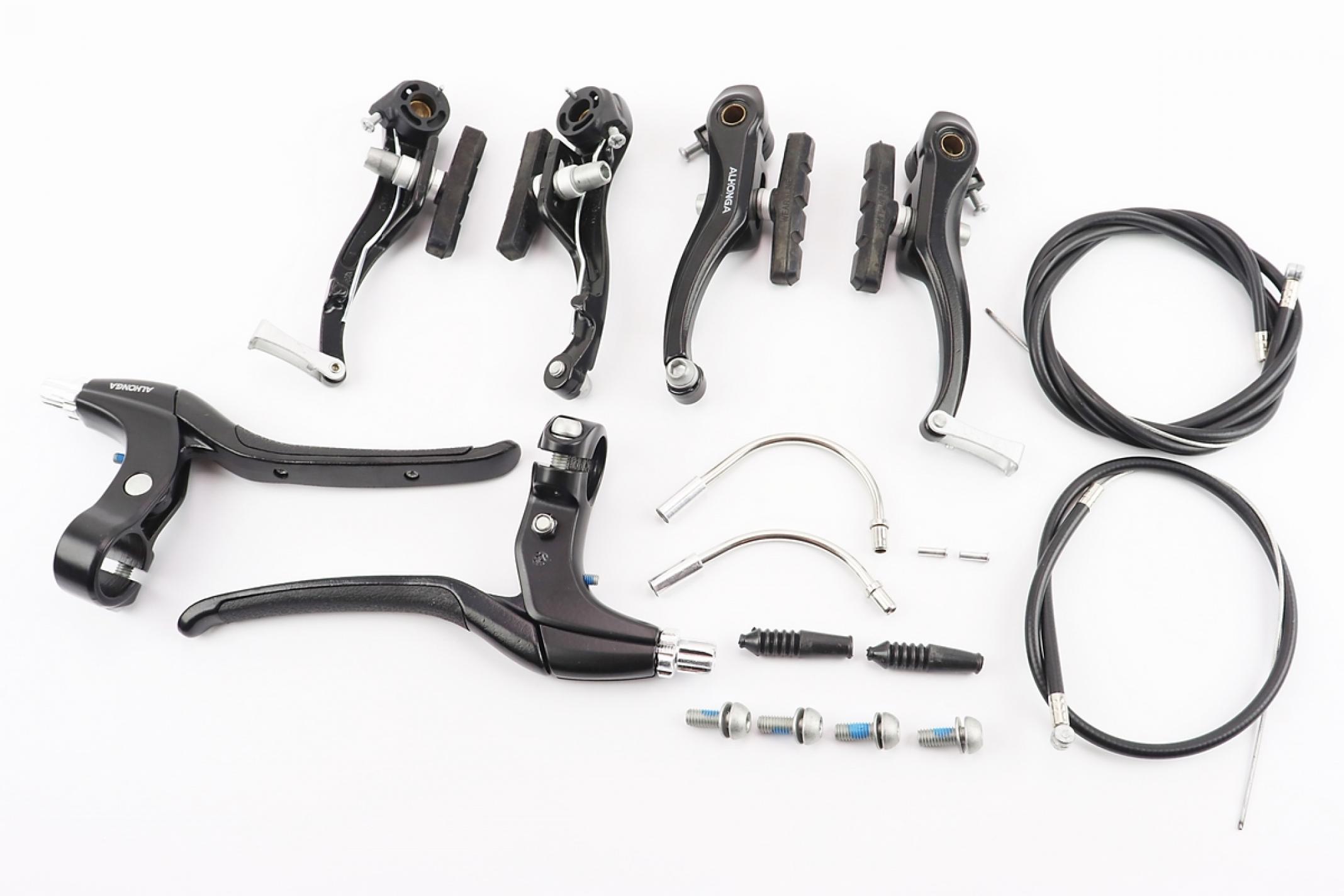 Тормоз велосипеда V-brake (черный) (+2 ручки, +2 троса L-1123/720mm) KS