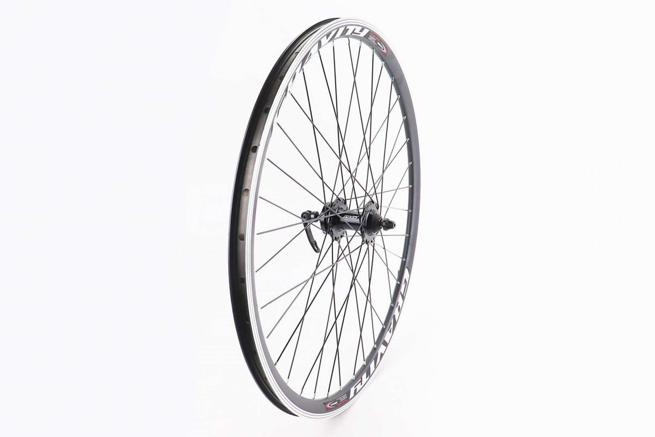 Обод велосипедный (в сборе) 27,5 передний Disk-brake, обод капля и втулка 14Gx36H алюминиевые NECO MS37F, крепл. эксцентрик KS