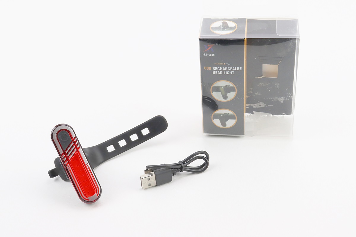 Фонарь задний 60 lumen, Li-ion 3.7V 330mAh зарядка от USB, влагозащитный, HJ-040 KS