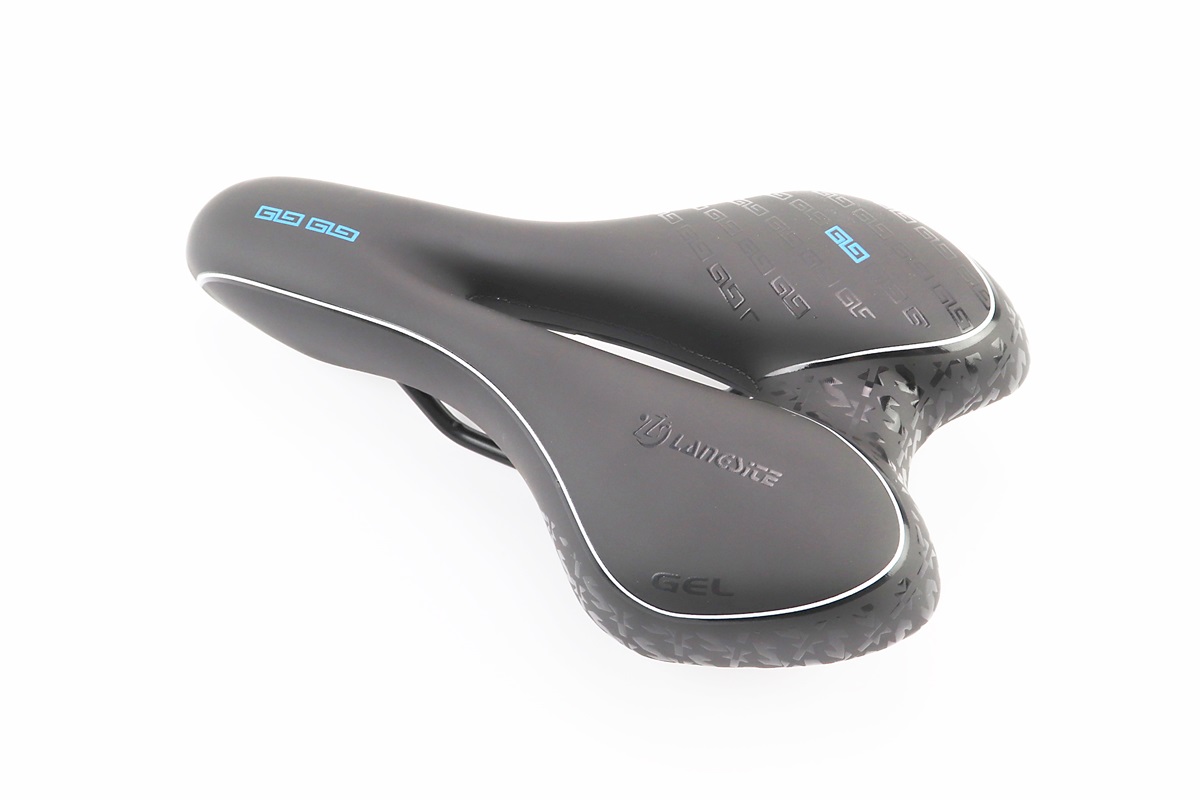 Седло велосипедное MTB 270x160мм, чёрно-бело-синее GEL KS