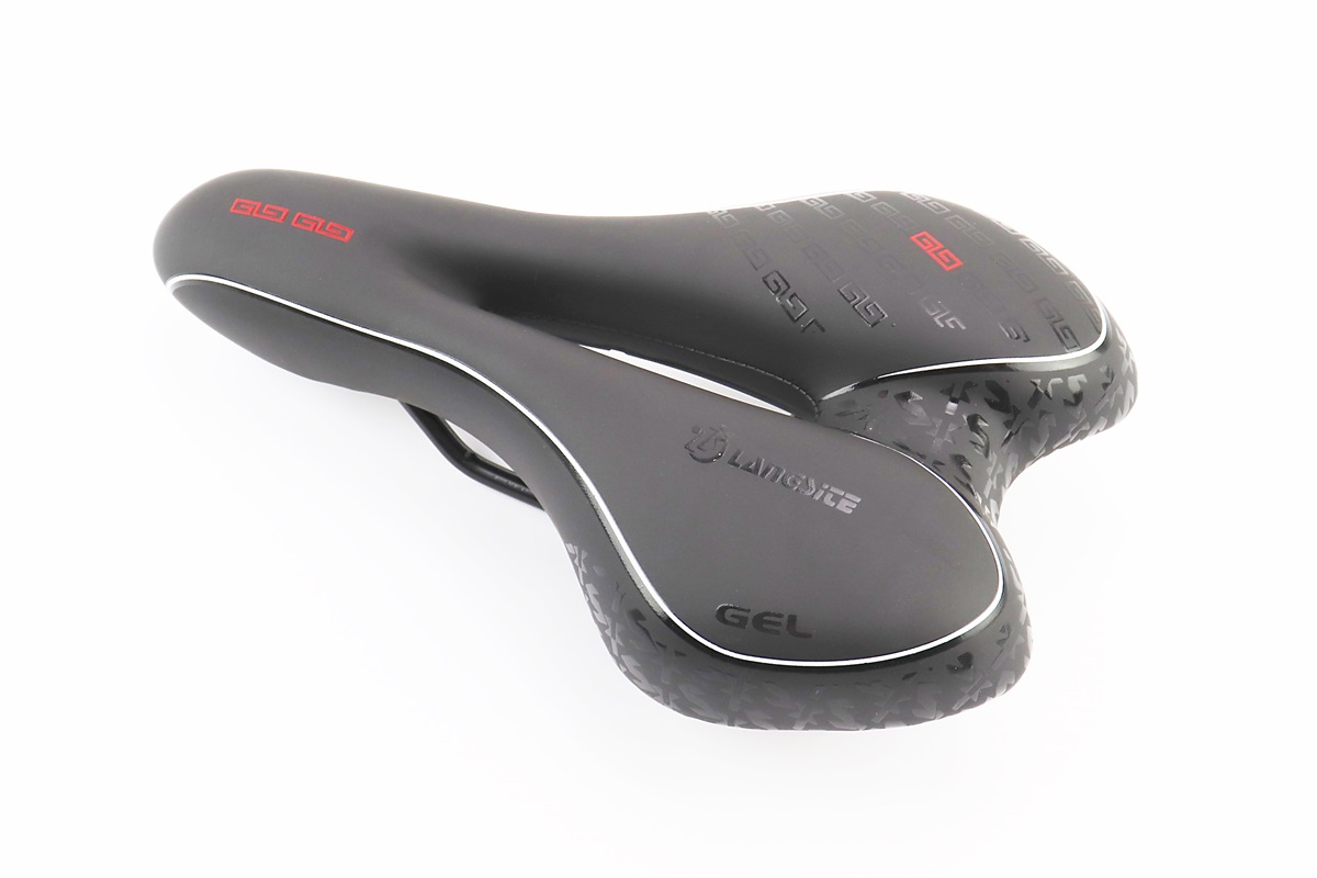 Седло велосипедное MTB 270x160мм, чёрно-бело-красное GEL KS