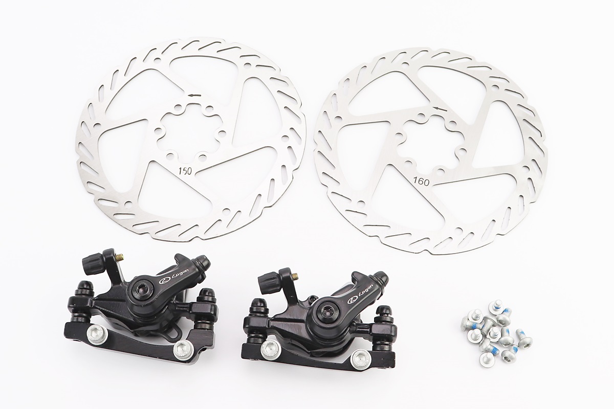 Тормоз Disk-brake передний (F160/R140мм)+задний (F180/R160мм), диски 160мм, крепл. 6 болтов, чёрный DX-2019 KS