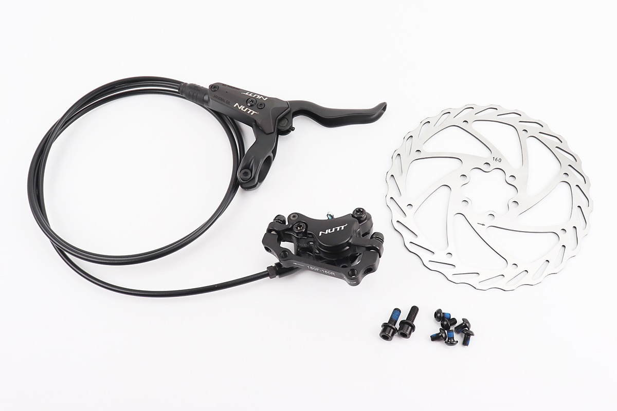 Тормоз Disk-brake гидравлический задний (F180/R160мм), диск 160мм, крепл. 6 болтов, чёрный R-1450 KS