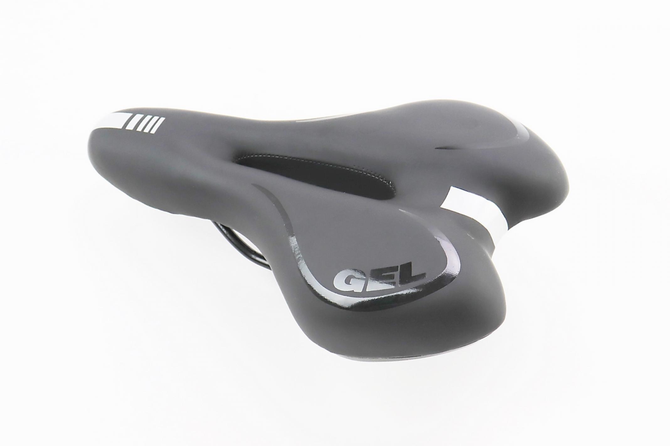 Седло велосипедное MTB 270x155мм, черно-серое GEL AZ-030 KS