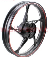 Диск колеса 2,15 * 17 (задний) Loncin- JL200-68A , черный с красной полосой (ось 15мм) KS