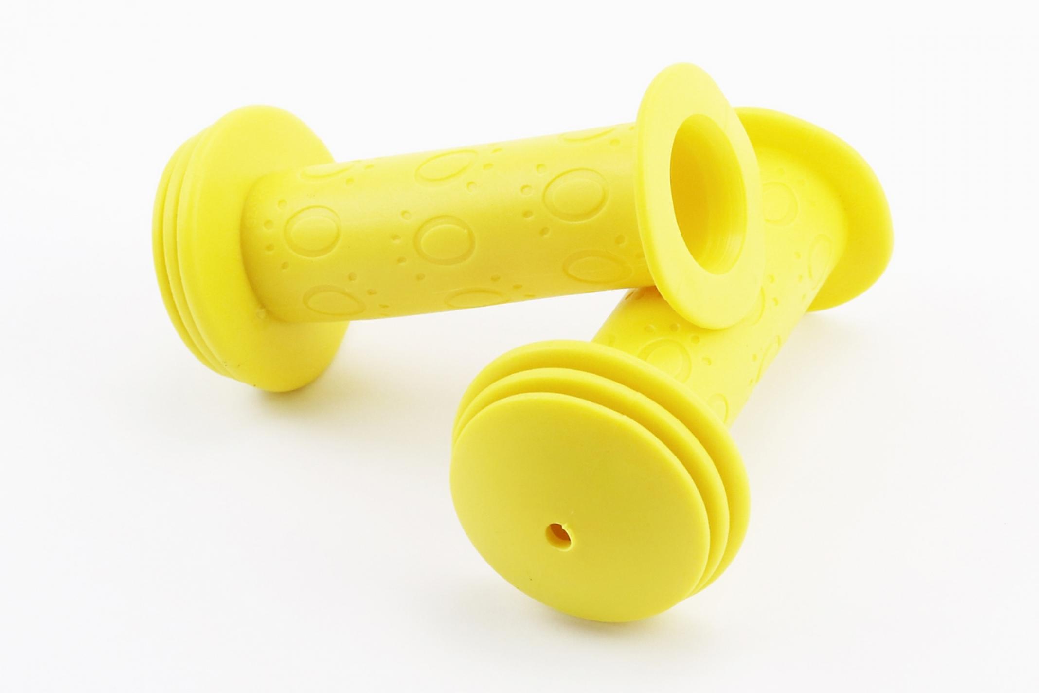 Ручки руля велосипедные CHILD 95мм, жёлтые PVC-138A KS