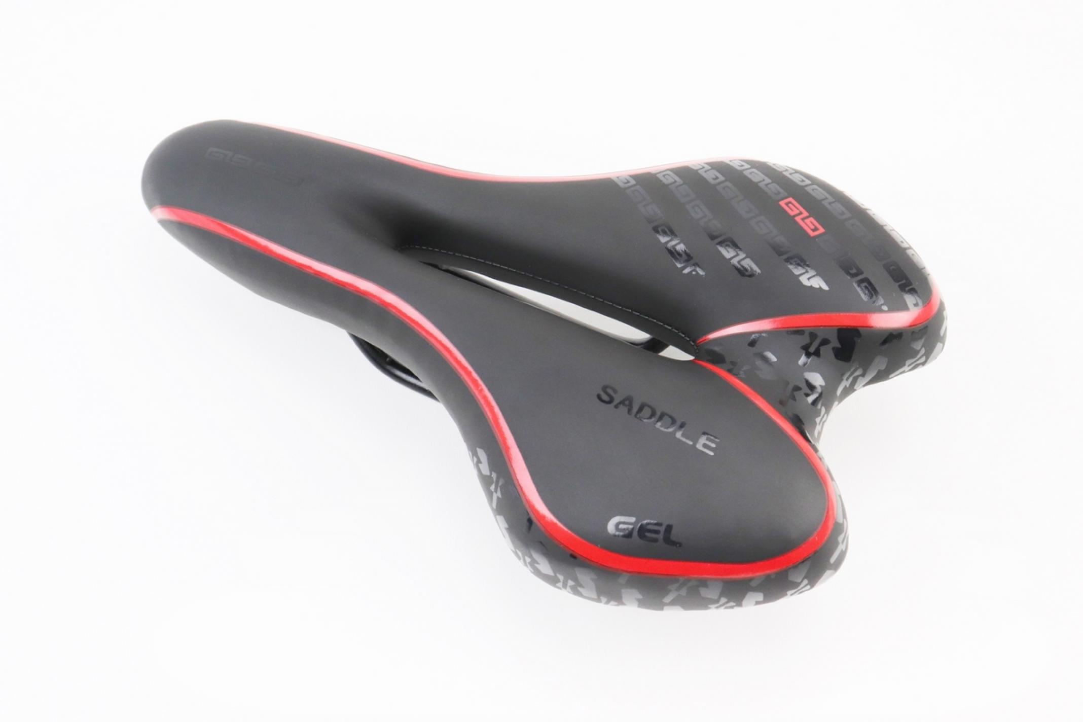 Седло велосипедное MTB 270x160мм, черно-красное GEL KS