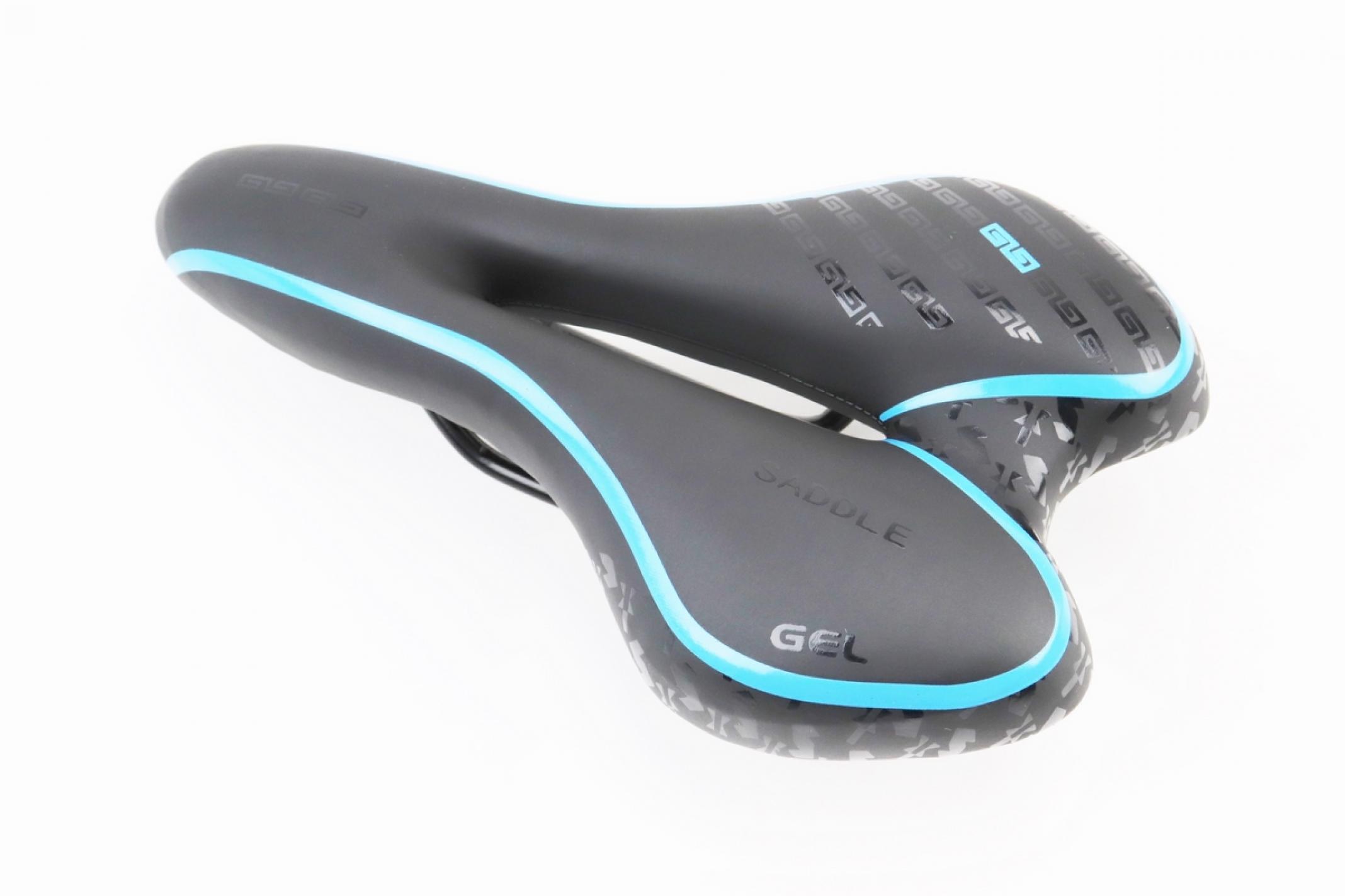 Седло велосипедное MTB 270x160мм, черно-синее GEL KS