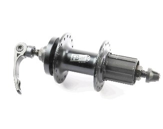 Втулка заднего колеса велосипеда (алюминий) 14Gx32H под кассету 8-11зв, Disk-brake, 2 пром-подшипника 6200 2RS, креп. эксцентрик, черная FB-A282В