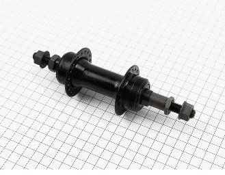 Втулка заднего колеса велосипеда (36 спиц, 14G) под свободобег, V-brake, креп. гайка черная SF-A03R JING