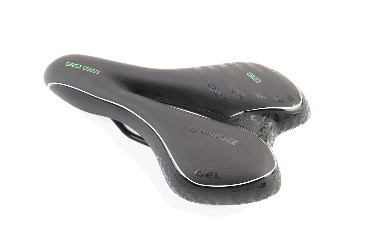 Седло велосипедное MTB 270x160мм, чёрно-бело-зелёное GEL JING