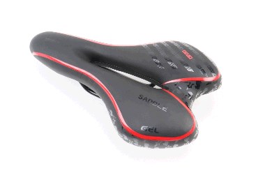 Седло велосипедное MTB 270x160мм, черно-красное GEL JING