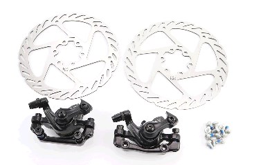 Тормоз Disk-brake передний (F160/R140мм)+задний (F180/R160мм), диски 160мм, крепл. 6 болтов, чёрный DX-2005