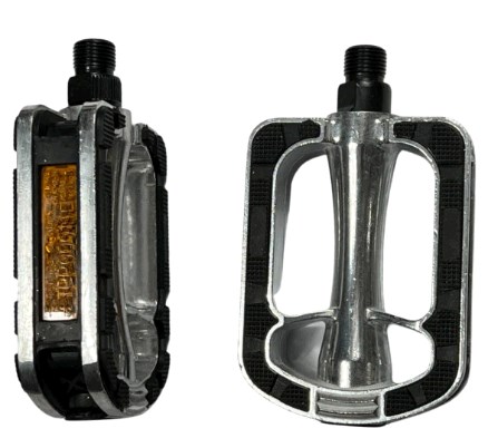 Педали велосипедные 9/16 (112x72x25mm) алюминиевые, серебристо-чёрные NWL-369RL BBC