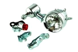 Оптика велосипедная (фара передняя, стоп задний, динамка 12V6W) YKX (mod.A)