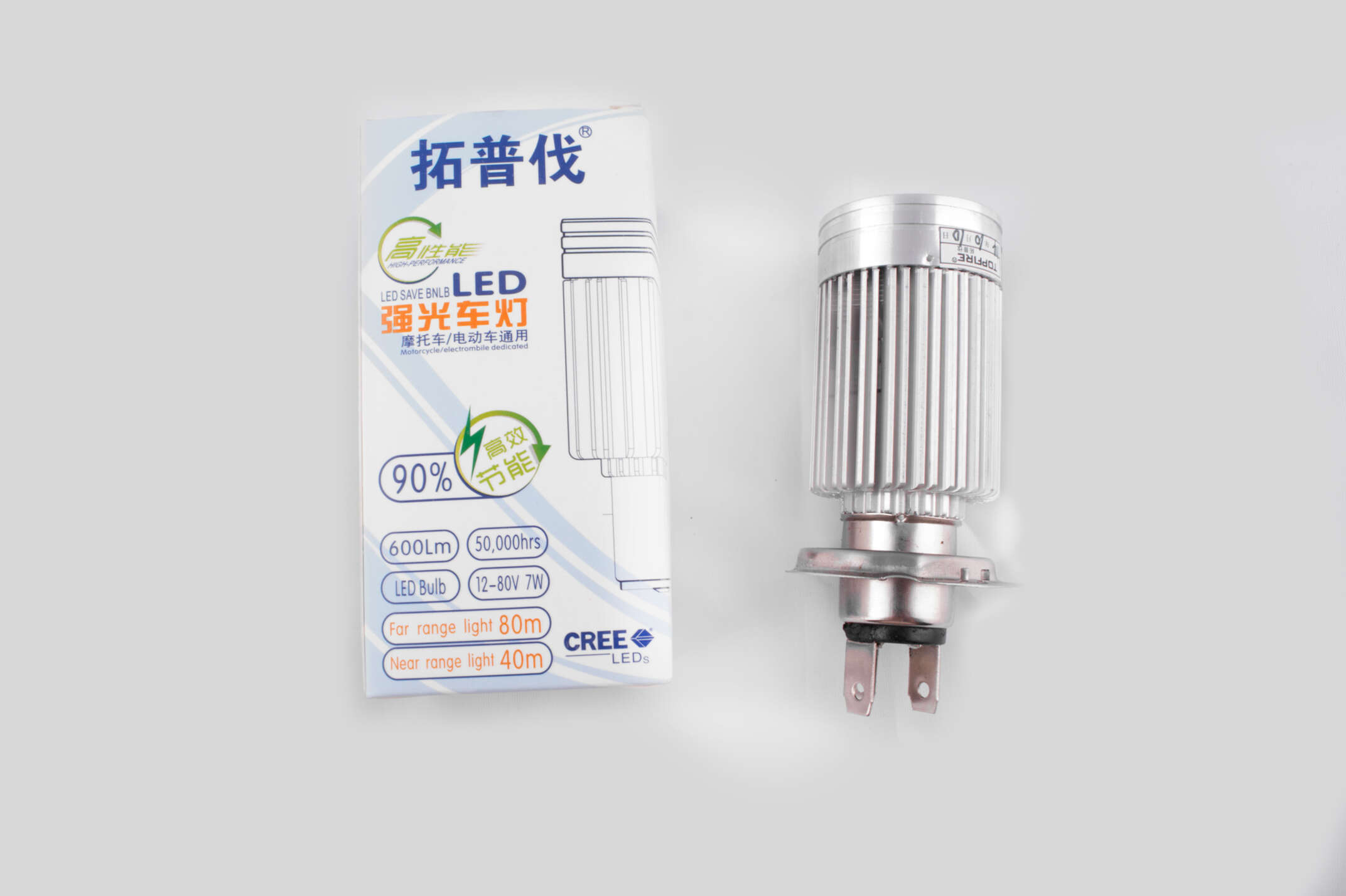 Лампа диодная H4 (12V 7W) TOPFIRE
