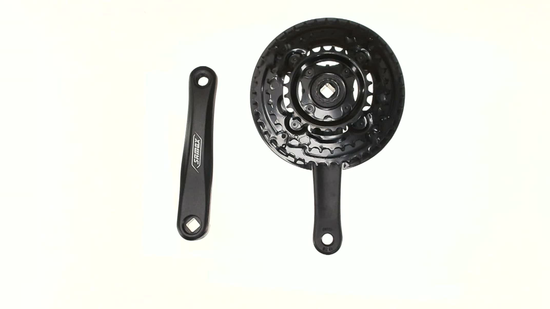 Звезды велосипедные (передние) 24/34/42T (+2 шатуна L-170mm, квадрат, черные, с защитой) (SAMAX) KL